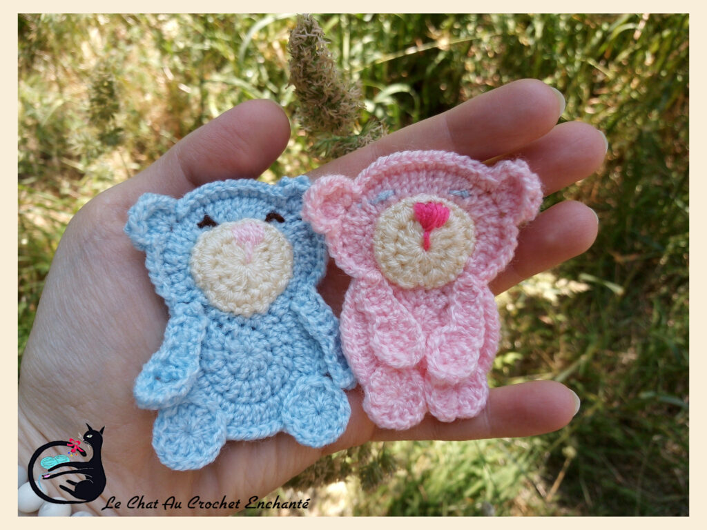 Applique d'ours au crochet