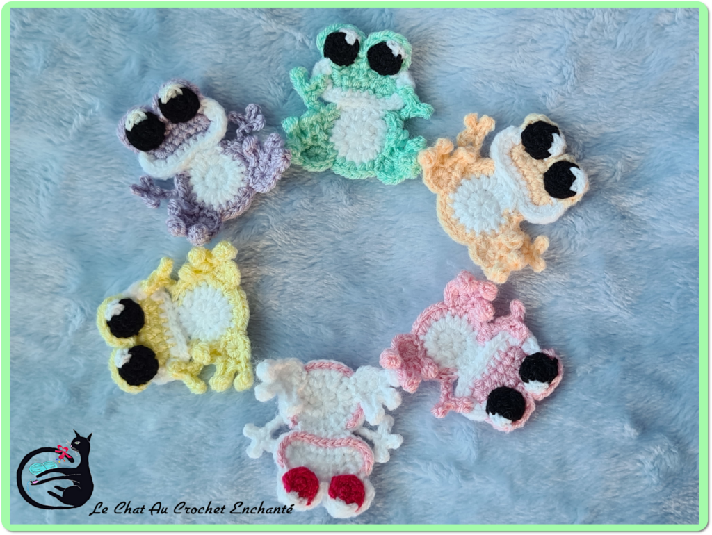 Applique grenouille au crochet couicky